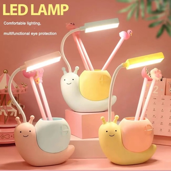 Cute Snail Desk Lamp Kid LED Night Light Reading Lamp
With Pen Organizer Light‼️ - Picture 1 of 4